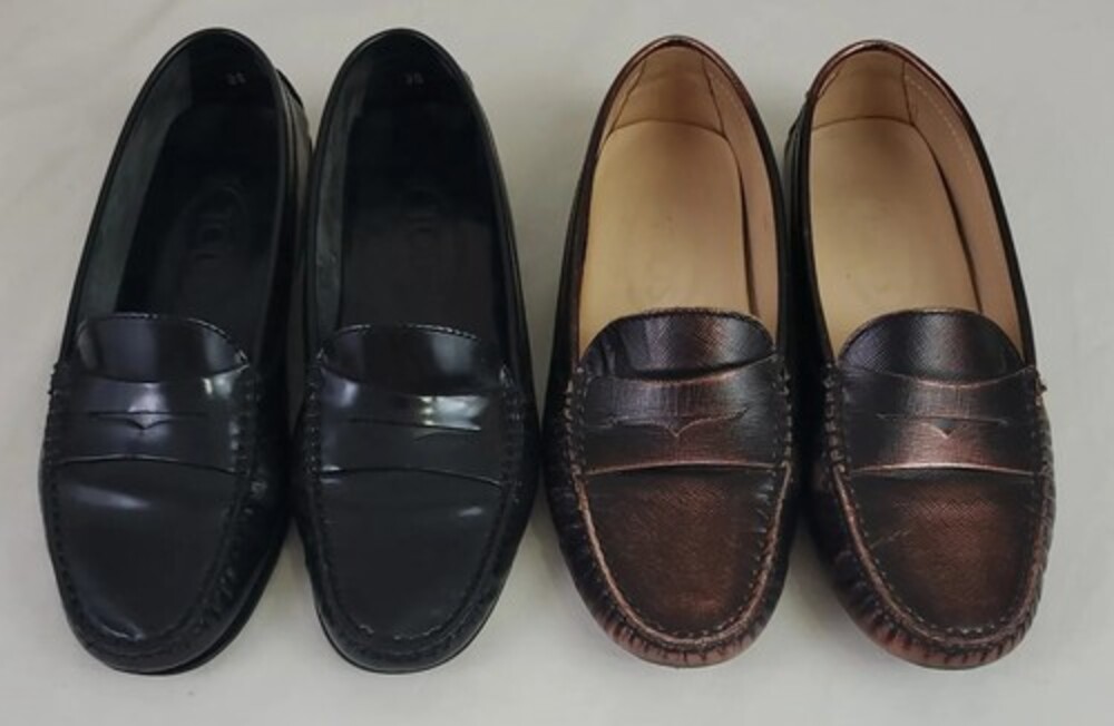 Tod's Lot of 2 Womens Penny Loafers Driving Shoes Brown and Black Size 6